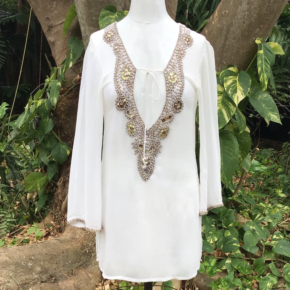 Vintage silk beaded Blouse